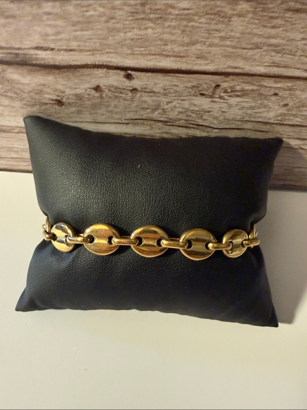 Brass Polish Disc Link Bracelet, Chunky Chain, Adjustable Statement Jewelry